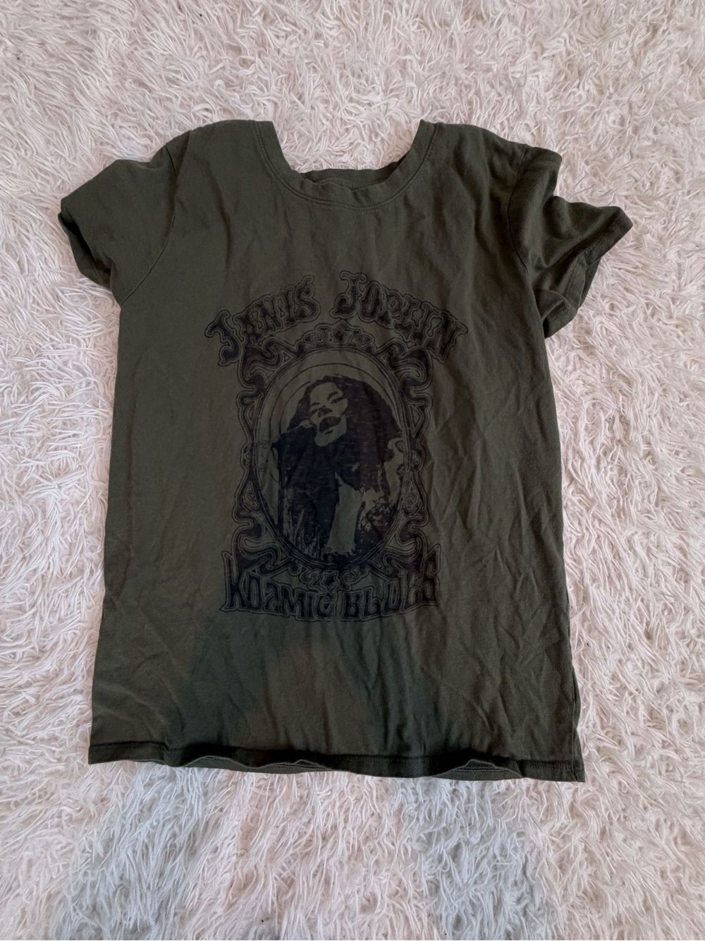 Lucky Brand Olive Green Graphic Crewneck Tee